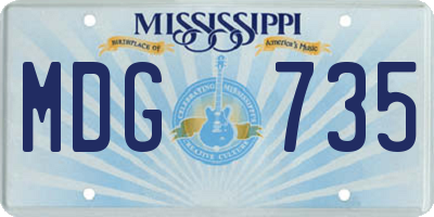 MS license plate MDG735