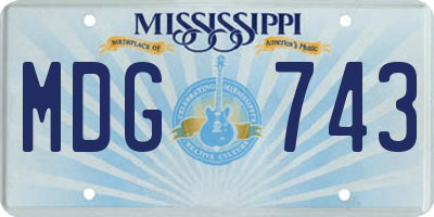 MS license plate MDG743