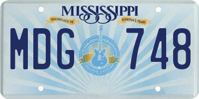 MS license plate MDG748