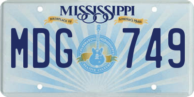 MS license plate MDG749