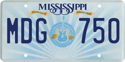 MS license plate MDG750