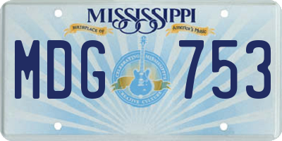 MS license plate MDG753