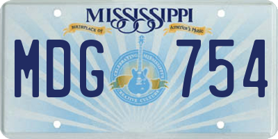 MS license plate MDG754