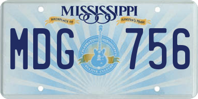 MS license plate MDG756
