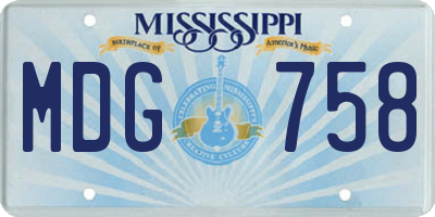 MS license plate MDG758