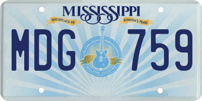 MS license plate MDG759
