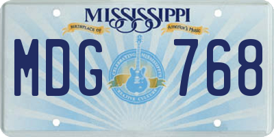 MS license plate MDG768