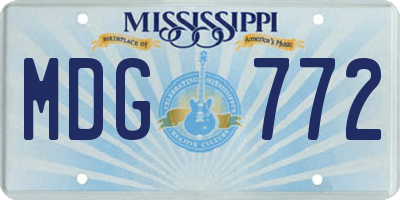 MS license plate MDG772