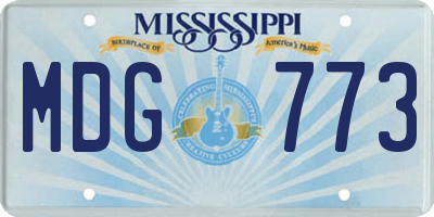 MS license plate MDG773