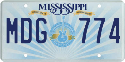 MS license plate MDG774