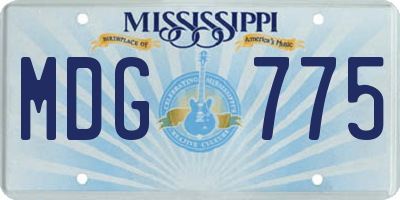 MS license plate MDG775