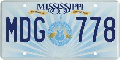 MS license plate MDG778