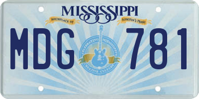 MS license plate MDG781