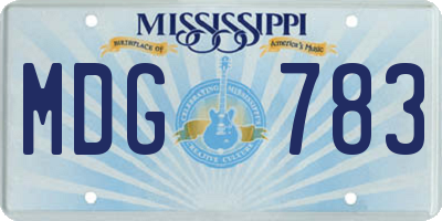 MS license plate MDG783