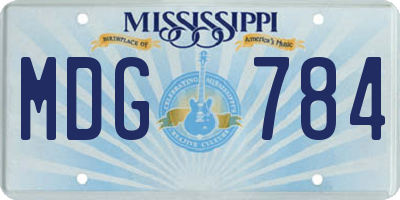 MS license plate MDG784