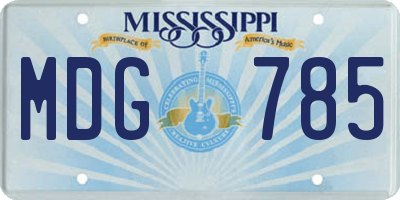 MS license plate MDG785
