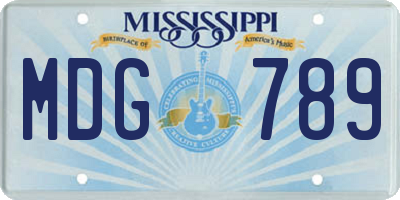 MS license plate MDG789