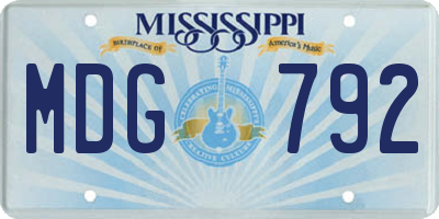 MS license plate MDG792