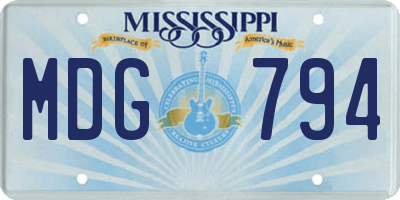 MS license plate MDG794