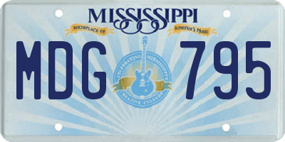 MS license plate MDG795