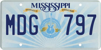 MS license plate MDG797