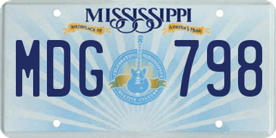 MS license plate MDG798