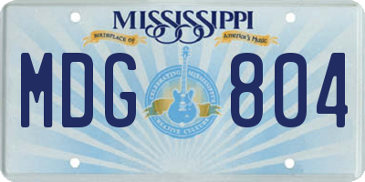 MS license plate MDG804