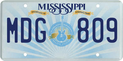 MS license plate MDG809