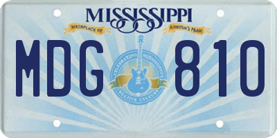 MS license plate MDG810