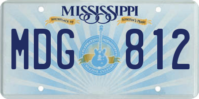 MS license plate MDG812