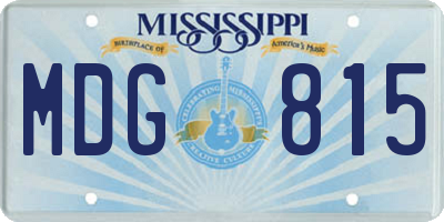 MS license plate MDG815