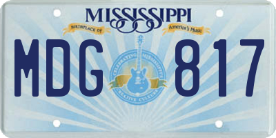 MS license plate MDG817