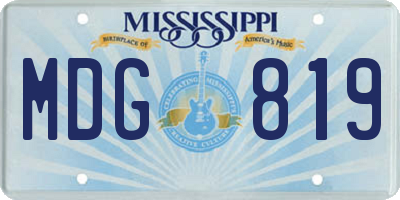 MS license plate MDG819