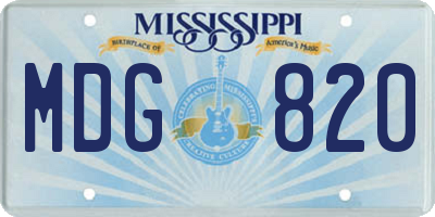 MS license plate MDG820