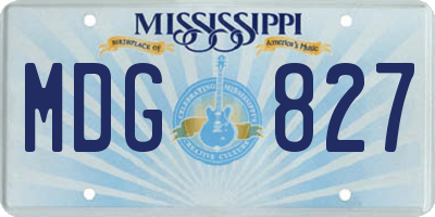 MS license plate MDG827