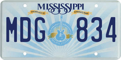 MS license plate MDG834
