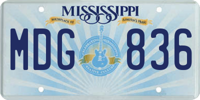 MS license plate MDG836