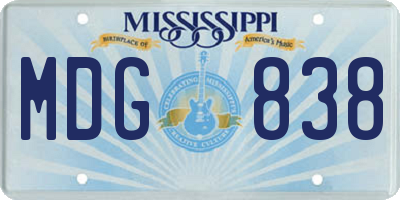MS license plate MDG838