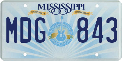 MS license plate MDG843