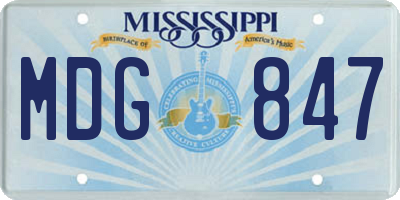 MS license plate MDG847