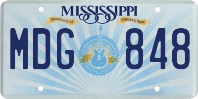 MS license plate MDG848