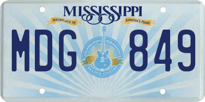 MS license plate MDG849