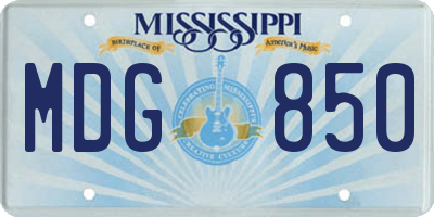 MS license plate MDG850