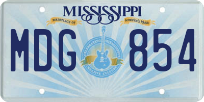 MS license plate MDG854