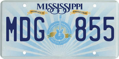 MS license plate MDG855
