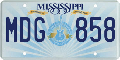 MS license plate MDG858