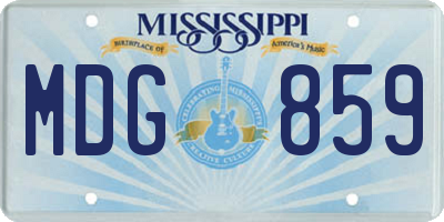MS license plate MDG859