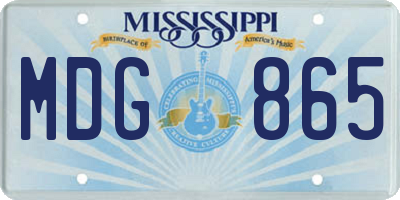 MS license plate MDG865