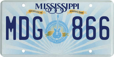 MS license plate MDG866