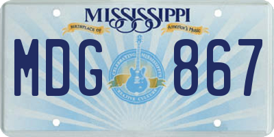 MS license plate MDG867